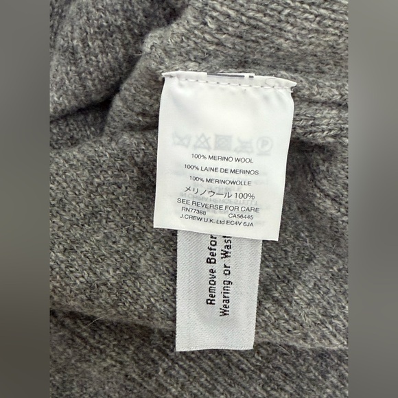 Madewell Fringe Pullover Sweater 100% Merino Wool Oversized Gray Women Sz M New - Picture 11 of 12